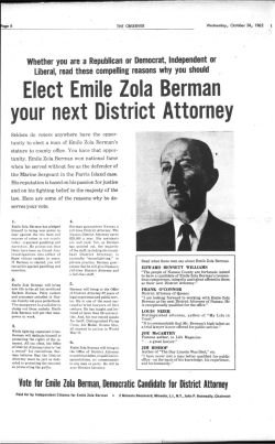 Elect Emile Zola Berman your next District Attorney