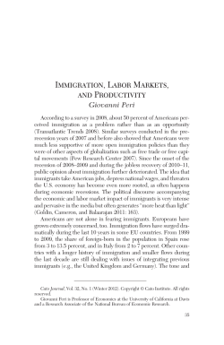 Immigration, Labor Markets, and Productivity