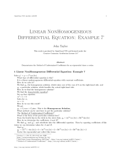 Linear NonHomogeneous Differential Equation