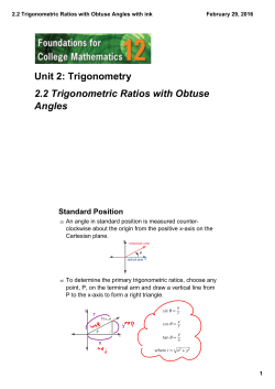 2.2 Trigonometric Ratios with Obtuse Angles with ink
