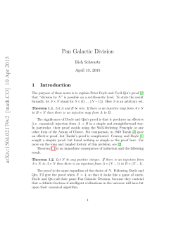 Pan Galactic Division arXiv:1504.02179v2 [math