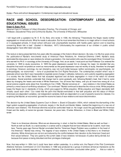 Race and school desegregation: Contemporary legal and