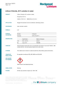 Lithium Chloride, 40 % solution in water