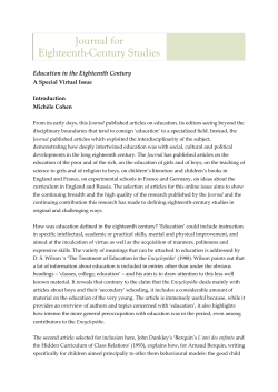 Education in the Eighteenth Century