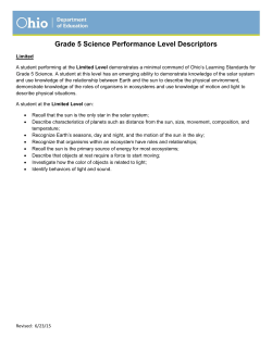 Grade 5 Science Performance Level Descriptors