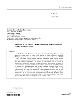 Outcome of the Expert Group Meeting on Timber Analysis (10