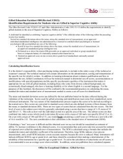 Gifted Education Factsheet #001(Revised 3/2012): Identification