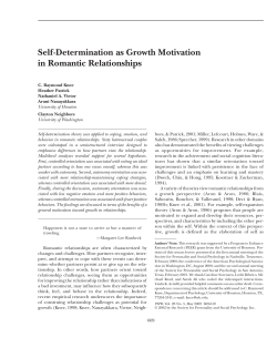 Self-Determination as Growth Motivation in Romantic Relationships