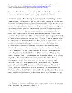 Introduction: `Towards a Framework for the Study of Christian