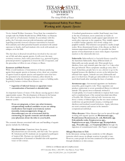 Occupational Safety Fact Sheet Working with Aquatic Species