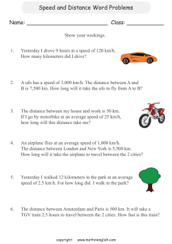 Speed and Distance Word Problems