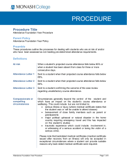 Attendance Foundation Year Procedure
