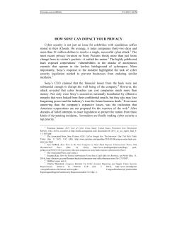 HOW SONY CAN IMPACT YOUR PRIVACY