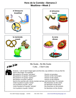 Activity Sheet Mealtime Week 2 5-10years Spanish