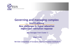 Governing and managing complex institutions