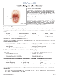Tonsillectomy and Adenoidectomy