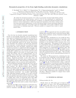 Dynamical properties of Au from tight-binding molecular