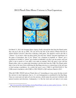 2013 Planck Data Shows Universe is Non-Copernican