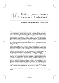 The Morogoro conference: A moment of self