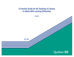 A Practical Guide for the Teaching of Literacy to Adults With