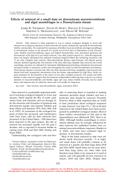 Effects of removal of a small dam - Gulf of Maine Council on the