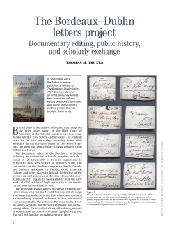 The Bordeaux&ndash;Dublin letters project