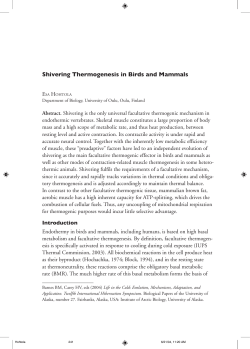 Shivering Thermogenesis in Birds and Mammals