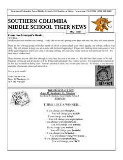 7th Newsletter (May 2011) - Southern Columbia Area School District