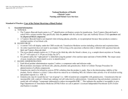 SOP: Blood Product Administration