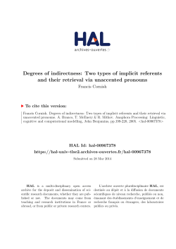 Degrees of indirectness: Two types of implicit referents - Hal-SHS
