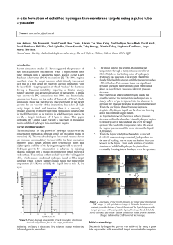 In-situ formation of solidified hydrogen thin