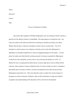 Surname 1 Name: Instructor: Course: Date: The use of deception in