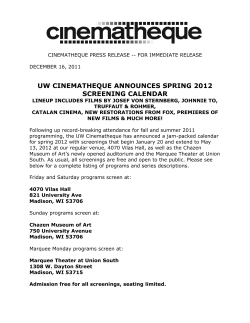 spring 2012 press release - UW