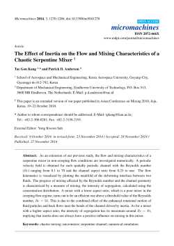 The Effect of Inertia on the Flow and Mixing Characteristics of a