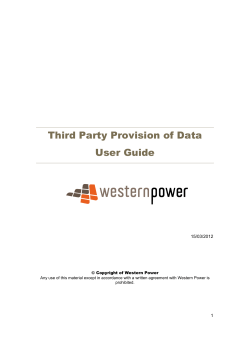 Third Party Provision of Data User Guide