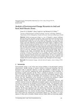 Analysis of Environmental Change Dynamics in Arid and Semi Arid