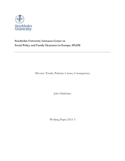 Stockholm University Linnaeus Center on Social Policy and Family