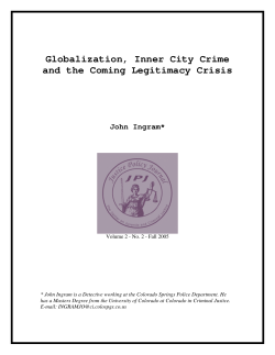 Globalization, Inner City Crime and the Coming Legitimacy Crisis
