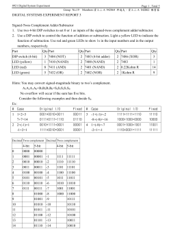 DIGITAL SYSTEMS EXPERIMENT REPORT 3 Signed