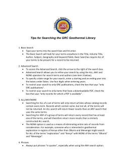 Database Search Tips - GRC Geothermal Library