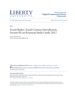 Ernest Barker: Social Contract Introduction, Section III, on Rousseau