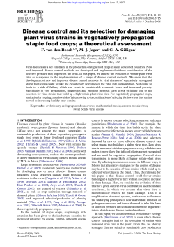 Disease control and its selection for damaging plant virus strains in
