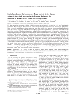 Seabed erosion on the Lomonosov Ridge, central Arctic Ocean