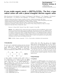 A new stable organic metal: &kappa;-(BETS) 2C(CN)3. The first &kappa;