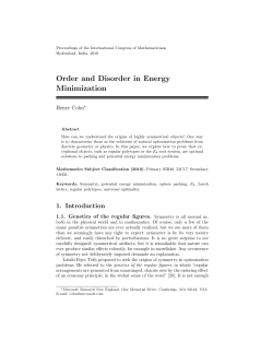 Order and Disorder in Energy Minimization