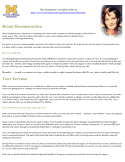 Breast Reconstruction - University of Michigan