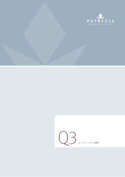 Q3fiscal year 2009 - PATRIZIA Immobilien AG