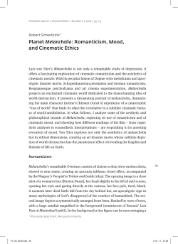 Planet Melancholia: Romanticism, Mood, and Cinematic Ethics