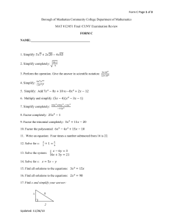 Form C - Borough of Manhattan Community College