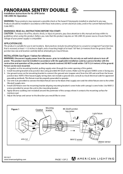 Panorama Sentry 2PIR Instructions